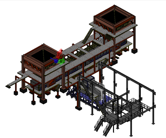 3D model of a conveyor and structural steel design by the TDS Projects Group Engineering unit