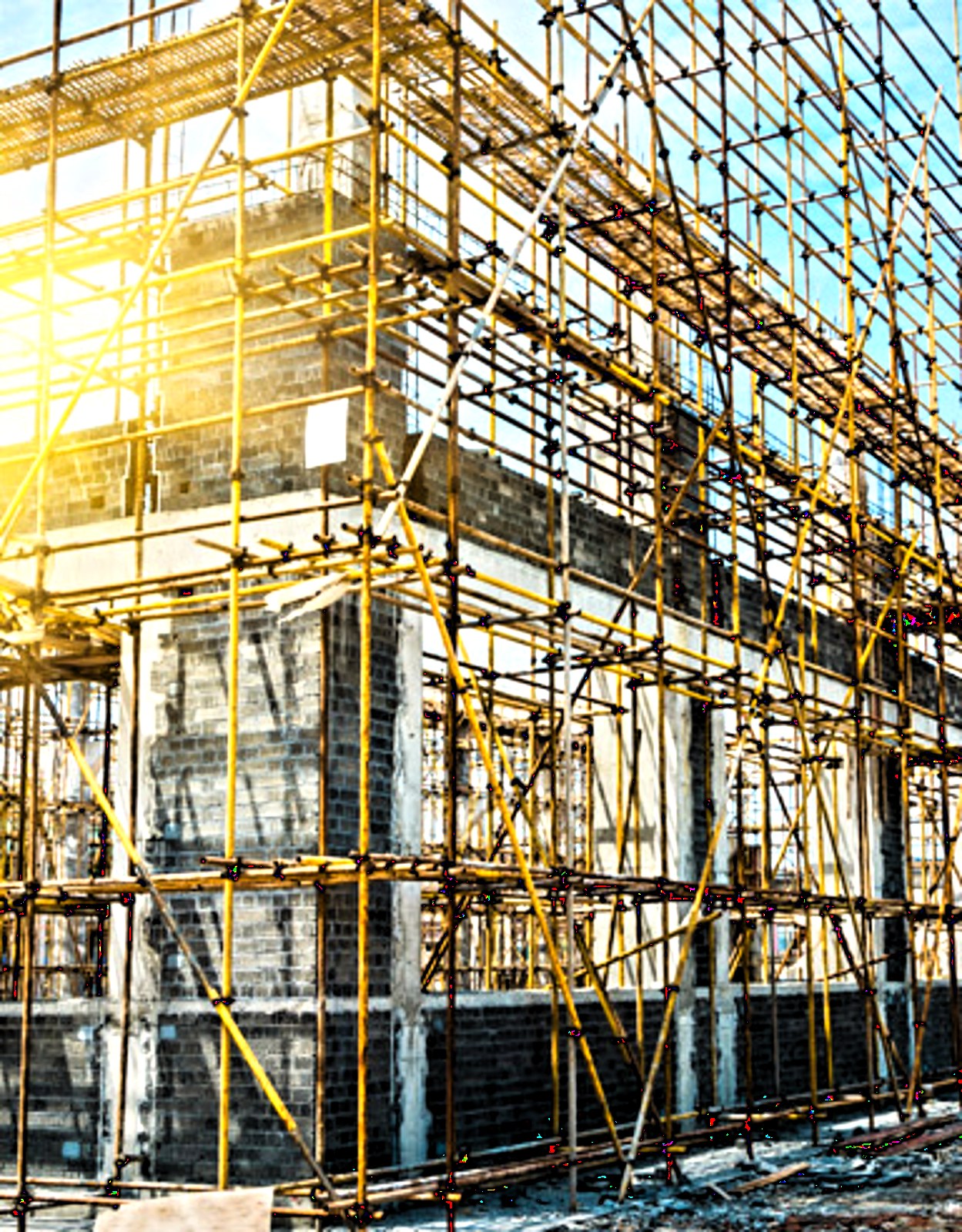 TDS Construction business unit: scaffolding on a project site