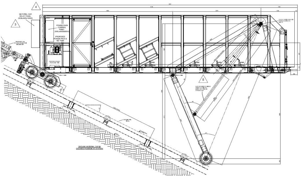 Engineering drawing for Harmony Gold Bambanani and Tshepong decline projects