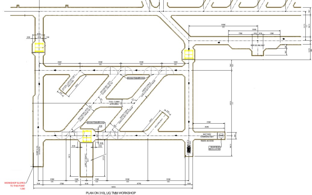 Design drawing for Karowe Diamond Mine infrastructure