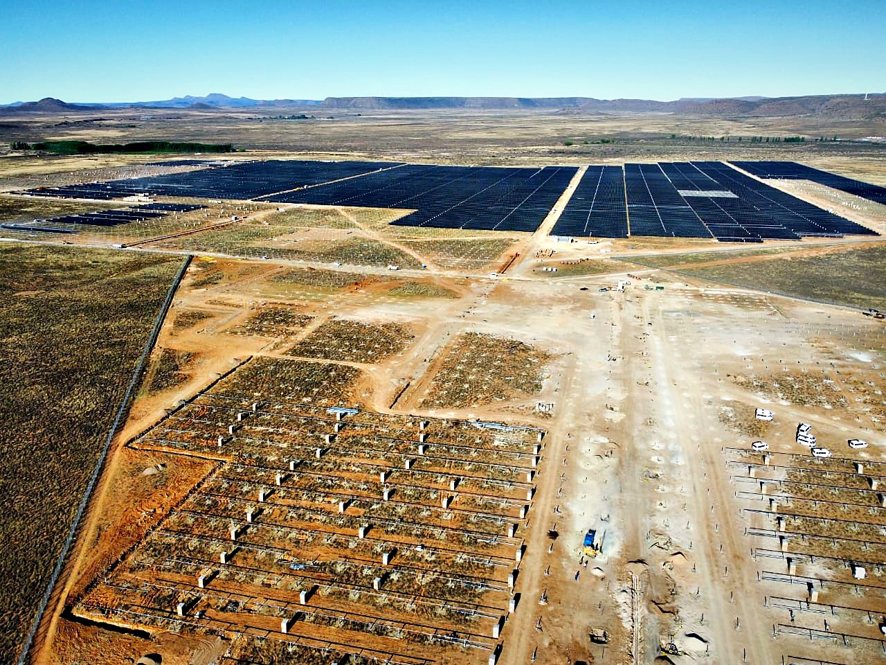 Aerial view of the Mooiplaats solar PV plant